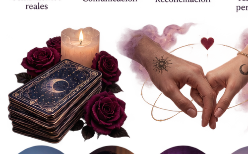 Cartas de tarot rodeadas de rosas